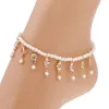 Chevilles vintage perle crisstal cristal femmes fille bottes de chaussures de plage chaîne de pied de jambe bracelet pendentif bijoux accessoire ethnique roya22