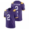 CEO9 Joe Burrow 2021 Jersey de futebol da faculdade Leonard Fournette Jamal Adams Tyrion Davis-Price Beckham Jr Jacoby Stevens Max Johnson