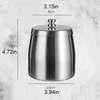 12*10cm Durable Stainless Steel Car Ashtrays High Side With Lid Windproof Creative Ashtray Household Hotel KTV Dustproof Cigar Cigarette Ash Box Jar Smoking ZL0671