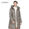 Gasman Khaki Fashion ciepła zimowa kurtka Kobiety z długim rękawem gruba parka płaszcz z kapturem żeńskie wodoodporne kurtki 19677 201125
