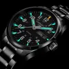 Horloges Carnaval Top Quartz Horloge Mannen T25 Tritium Lichtgevende Heren Zwart Volledig Staal Waterdichte Horloges Relojes226O