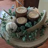 Party-Dekoration, Kerzenständer aus Holz, runder Kerzenhalter, Tischpflanze, Blumentopf, Tablett, DIY, rustikale Hochzeit, Weihnachtsdekoration