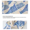 대형 아메리칸 스타일의 여름 튀김 거리 패션 소형 물고기 프린트 개인화 남성 캐주얼 셔츠 220712