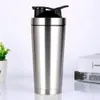 Shake Cup 750 مل زجاجة معزولة 304 رياضة من الفولاذ المقاوم للصدأ الرياضة Thermos البروتين حليب القهوة شاكر القدح مع غطاء 0519