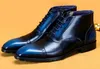 نمط جديد جودة عالية منحوتة الأحذية البروغ جلد طبيعي الرجال الأحذية أشار تو الرجعية مارتن الأزياء الكاحل الأحذية