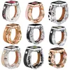 Jewelry Bracelet Leather Strap For Apple Watch 41mm 45mm 44mm 42mm 40mm 38mm Bands Women Adjustable Agate Wristband iwatch 7 6 5 4 3 Se Series Watchband Accessories