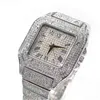 Kwitnące klejnoty Hiphop Full Diamond Watch Duży tarcza Inkrustowana moda Super Flash Moissanite zegarki