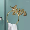 Porte-serviettes Style européen en laiton branche d'oiseau support salle de bain barre de toilette de luxe en métal Animal tenture murale pendentif décoration de la maison