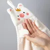 Towel 1Pcs Soft Korean Style Hand Cartoon Pig Embroidery Handkerchief Absorbent Household Wall Mounted Kitchen Bathroom Supplies