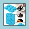 Tårtverktyg Bakeware Kitchen Dining Bar Home Garden 1pc Medium Semi Sphere Sile Mold för att göra Chocolate Cake Jelly Blue Pastry Drop
