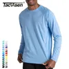 TACVASEN T-shirt con protezione solare da uomo Estate UPF 50 Manica lunga Performance Quick Dry Traspirante Escursionismo T-shirt da pesca UV-Proof T220808