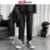 Calça masculina lappster juvenil negra coreana harajuku Sorto de moletom de verão jogador de moda japonesa