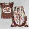 Boutique Kids Designer Mädchen Glockenhosen Set Weststil Kleinkind Baby Mädchen Kuhdruck Sonnenblumen Mode Großhandel Kinder Outfit Hochqualität