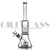 Verre Beaker Bong Dab Rig 4 UFO Perc Percolator 13 "Tall Heady Water Pipes Bongs Quartz Banger Bowl Oil Rigs Bubbler Fumer Pipe Épais