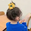 1PC 3Inch Solid Cotton Filled Sunflower Hair Clip Headwear Flower Headdress Hairpin Cute Barrettes Kids Hair Accessories