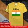 Indien Land Flagge T-shirt DIY Benutzerdefinierte Jersey Fans Name Nummer Marke Baumwolle T-shirts Männer Frauen Lose Beiläufige Sport T-shirt 220616gx