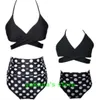 Hot popular parent child swimwear print high waisted bikini Ruffle mother daughter suit children girls lace up sexy yakuda flexible stylish