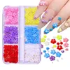 Decorazioni per nail art iridescenti che cambiano colore, fiore di camelia, cuore, paillettes per unghie per donne e ragazze