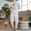 Ethnische Kleidung M-5XL Plus Größe Männer Sommer Sets Kurzarm Hemd mit Hosen Traditionelle Chinesische Wort Embroried Streetwear XXXXXLEthnische