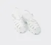 Triangel sandal kvinnor klackar kilskor monolit skum gummisandaler ankel rem svart vit l￤der retro stil storlek 35-42box