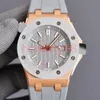 Luxury Mens Watch Automatic 42mm rostfritt stål fodral Pin Buckle Rubber Strap Waterproof för Sports Wristwatches Leisure Designer 284p