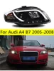 Car LED Head Light For Audi A4 B7 2005-2008 High Beam Daily Lights Dynamic Turn Signal Dual Beam Lens Headlights