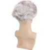Bymc-6x8 thin wig, Brazilian remy hair, pure gray, completely replace Pu men's wig