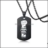 Pendant Necklaces Pendants Jewelry Black Lives Matter Necklace Hip-Hop Stainless Steel Protest Military Brand Boy Gifts Drop Delivery 2021
