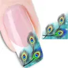 NXY Tatuaggio Temporaneo 3 Fogli Fai Da Te Peahen Feather Nail Wraps 3d Unghia Adesivi Acqua Trasferimenti Deco Art Sticker Decal 0330