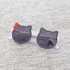 키즈 러블리 고양이 얼굴 렌즈 디자이너 선글라스 나비 넥타이가있는 작은 귀 프레임 귀여운 동물 안경