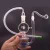 1 ensemble de tuyaux d'eau de bang de brûleur à mazout en verre unique avec matrice de moulin à vent Perc 10mm mâle épais tuyau de brûleur à mazout en verre Pyrex tube de silicone