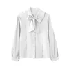 Blouses-shirts voor dames lange mouwen chique dames met één borste dames kantoorhemd anti-rimpel woon-werk blouse knoppen kledingvrouwen's