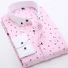 Stylish Mens Printed Casual Shirts Thin Fashion Soft Regular Fit Social Floral Long Sleeve Beach Dress Shirt For Men 220401