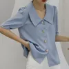 Kvinnors blusar skjortor Kvinnor Summer Ladies Office Shirt Chiffon Blus Short Sleeve Womens 2022 Plus Size Clothingwomens