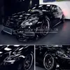 20/30/40/50*152 cm svart glansig vinylfilm Glans Glossy Car Wrap Foil Sticker med Air Bubble Free Motorcykelbil inpackning