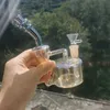 Narguilés de bong d'eau en verre de galvanoplastie d'or de 5,5 pouces avec des tuyaux de tabagisme femelles à double perc de 14 mm