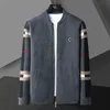 2022 Inglaterra estilo homem Zipped jackled cardigan marca de moda plaid designer cardigan plus size size jacket color knit g22801