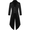 Hommes Trench Coats Costumes Médiévaux Halloween Cosplay Vêtements Pour Hommes Smoking Long Uniforme Robe Renaissance Cos Mâle Punk Solide Manteau Plus