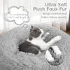 Cat Bed for Indoor Cats Fluffy Round Self Warming Soft Plush Donut Cuddler Cushion Pet Small Dogs Washable Non-Slip 220323