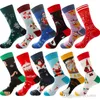 Herbst Herren Damen Unisex Baumwollsocken Bedruckte Cartoon Weihnachtsmuster Socke Jungen Sportstrumpf Mehrfarbig