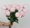 Rose Single Branch Super Realistic Faux Floral Hand Fuktgivande Rosor Imitation Fake Blomma Vardagsrum Matbord Sovrum Blommor Art