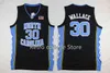 Xflsp 30 Rasheed Wallace North Carolina Tar Heels Basketball Jerseys Mens Stitched Embroidery