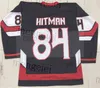 MTHR -vintage bret Hart Calgary Hitmen Hockey Jersey broderi Stitched Anpassa valfritt nummer och namntröjor