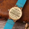 Wristwatches To My Mum-Engraved Wooden Watches Luxury Wristwatch Womens Watch Automatic Quartz Turquoise Blue Timepieces In Gift BoxWristwat