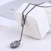 Pendant Necklaces Wholesale Fashion Full Rhinestone Geometric Water Drop Ball Sliding Y-shaped NecklacePendant