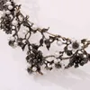 Barock vintage svart lila kristall pärlor brud tiaras krona rhinestone pagant diadem slöja tiara bröllop hår tillbehör h220414