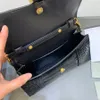 9a üst otantik kaliteli tasarımcı moda kadınlar bayan zinciri çanta çanta kayışları omuz mini tarzı crossbody cüzdan gerçek timsah deri grafiti cüzdanlar