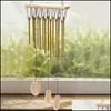 Inne dekoracje domu ogród Nowe relaksujące drewniane rurki miedziane wiatrowe dzwonki przynoszą dźwięk siery na prezent Carillon de Jardin Drop dostawa 20