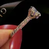 Weddingringen voor vrouwen prinses luxe voorstel verlovingsbruidaal sieraden kubieke zirkonia ronde steen mode Bijoux 2101weddingwedding Brit2