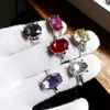 Moda mista color vidro cristal jeme gem lady ring